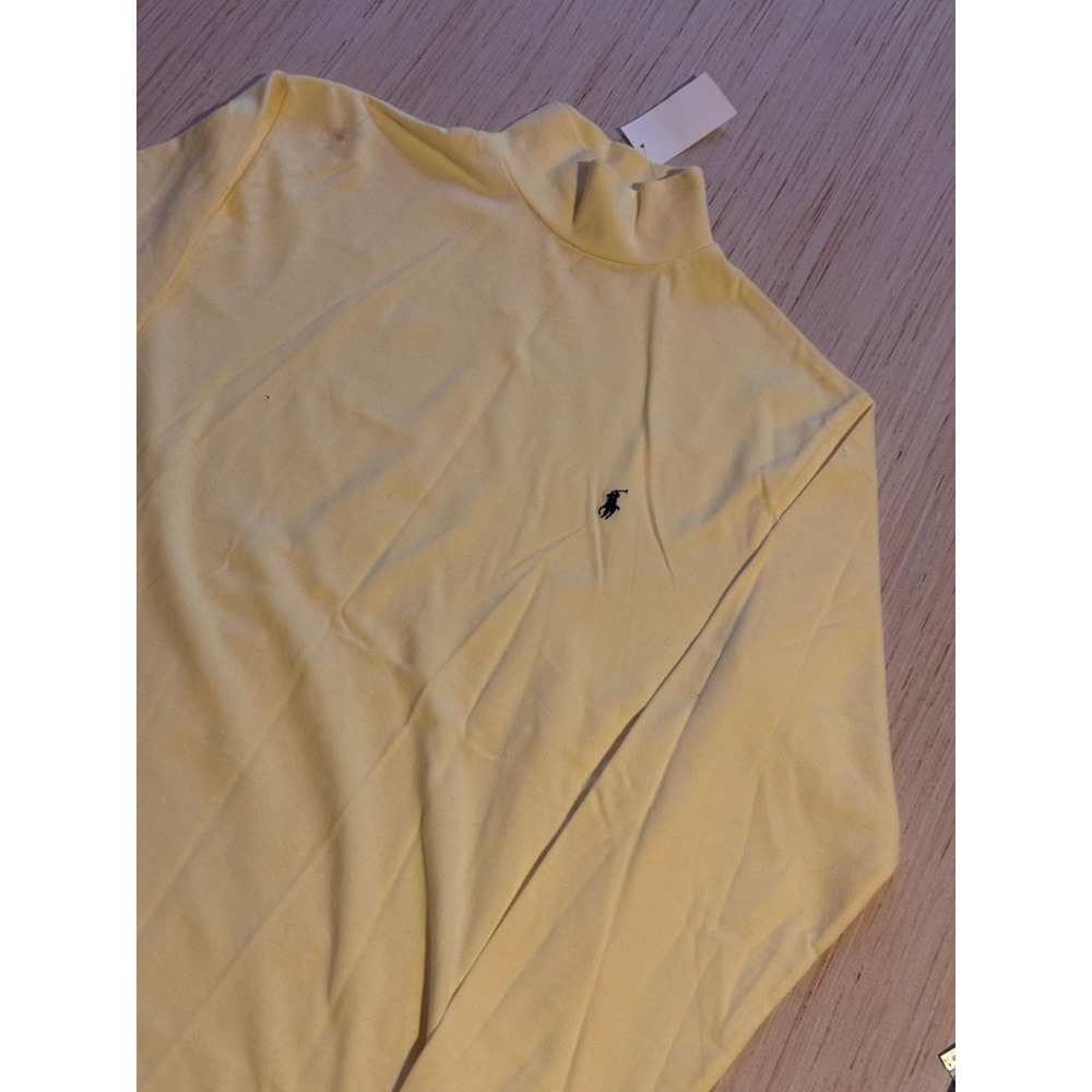 Polo Golf Ralph Lauren‎ Mens Small Yellow turtleneck Long Sleeve Shirt NWT 26